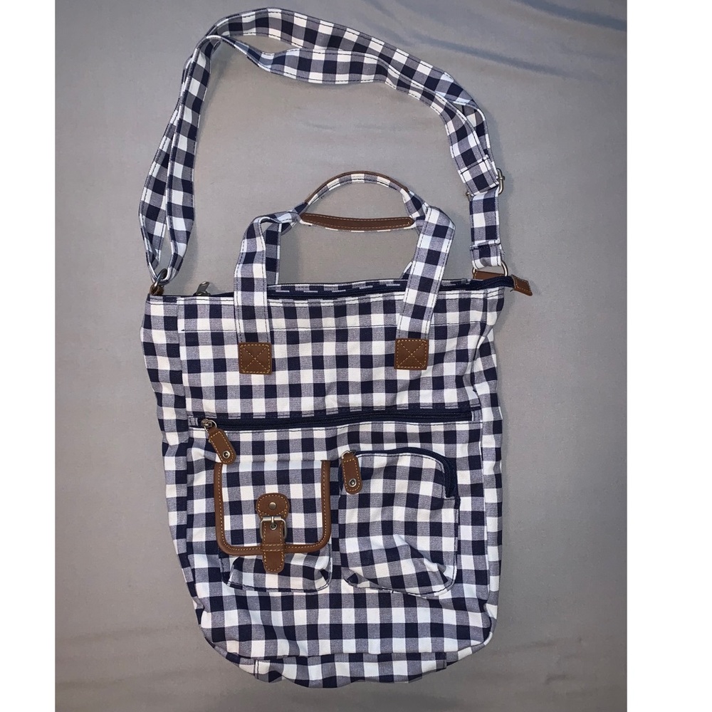 Blue & White checkered purse